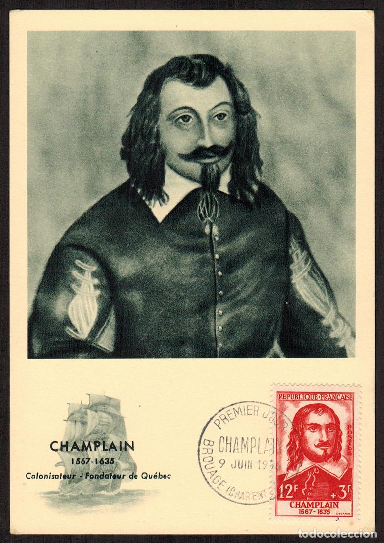 Selos: Francia - Carta Postal - Yvert 1068 Champlain Dijon - Brouage