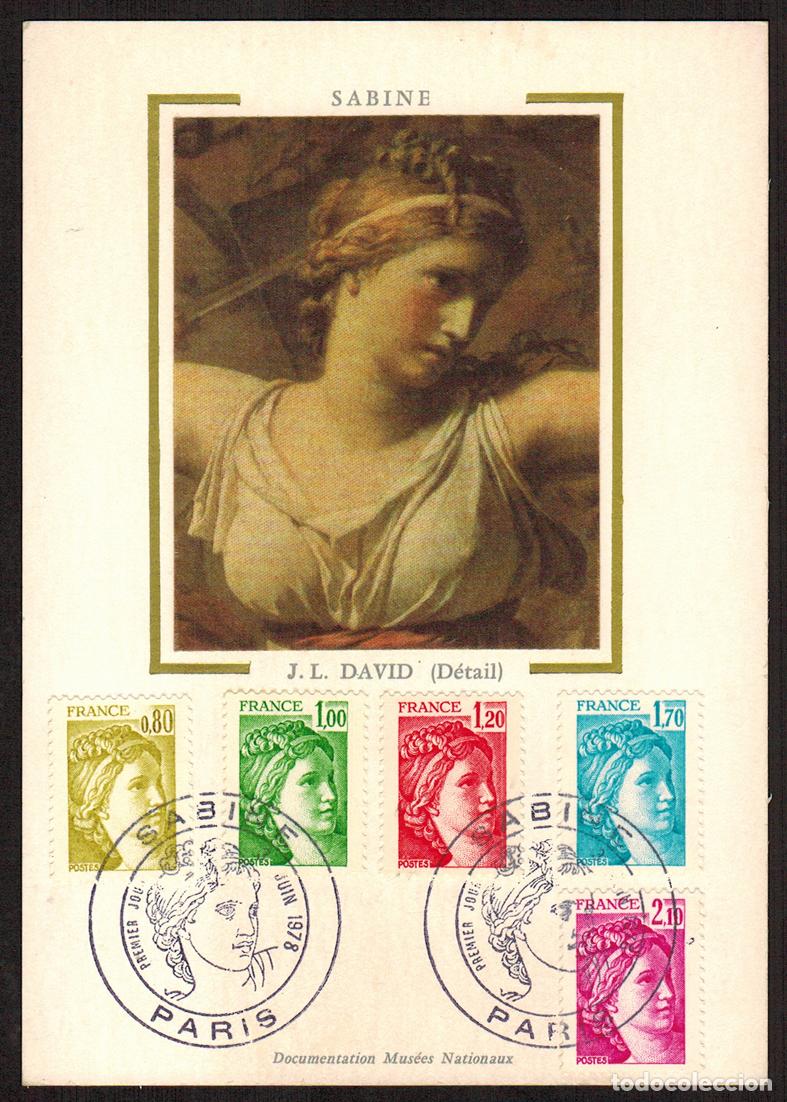 Selos: Francia - Carta Postal - Yvert 1971 Mariana Paris Sabine - Muy Bonita