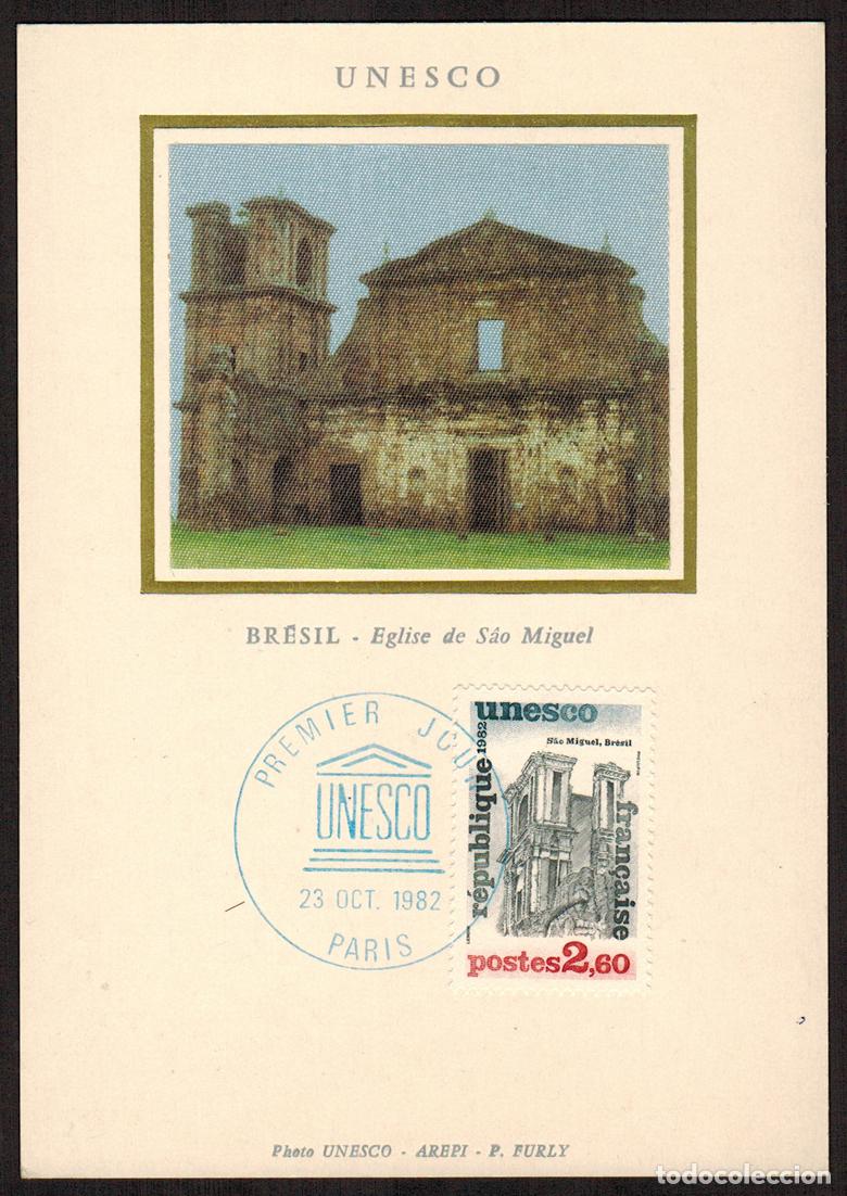 Selos: Francia - Carta Postal - Yvert 72 - Unesco Paris 1982 Iglesia de san Miguel