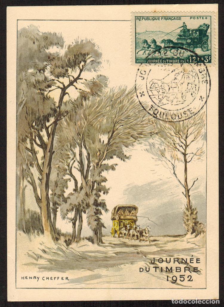 Selos: Francia - Carta Postal - Yvert Toulose Carretas y Caballos 1952 - Muy bonito