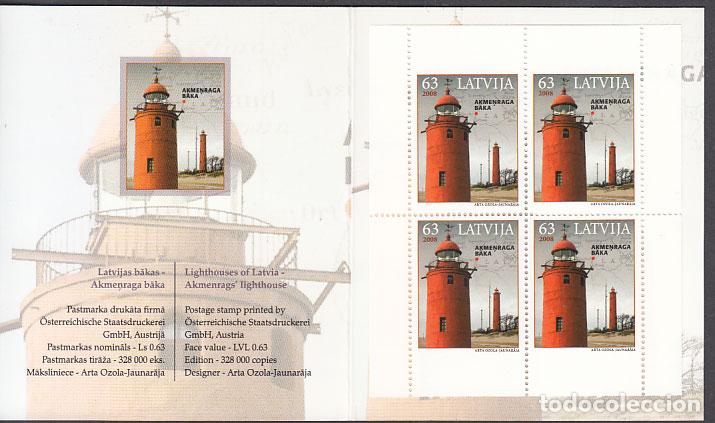 Selos: Letonia - Correo 2008 Yvert 707a carnet ** Mnh Faros