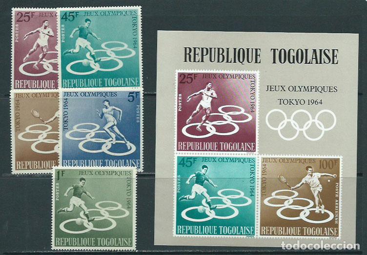 Selos: Togo - Correo Yvert 425/8+A 45+H 12 ** Mnh Olimpiadas de Toquio