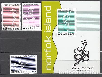 Timbres: Norfolk - Correo Yvert 648/50+H 28 ** Mnh Deportes