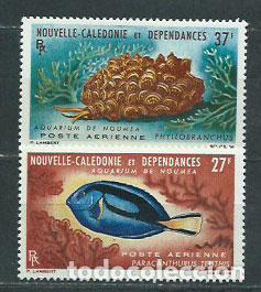 Timbres: Nueva Caledonia - Aereo Yvert 77/8 ** Mnh Fauna. Peces