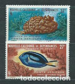 Timbres: Nueva Caledonia - Aereo Yvert 77/8 usado Fauna. Peces
