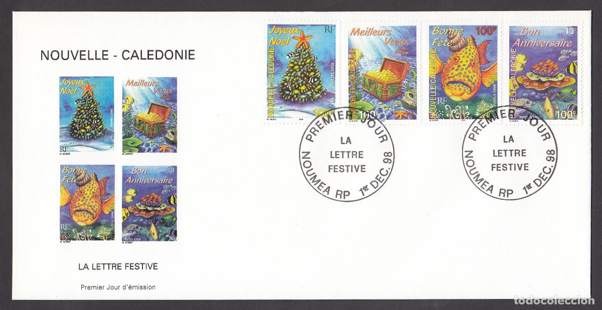 Timbres: Nueva Caledonia SPD FDC Yvert 779/782 navidad 1998