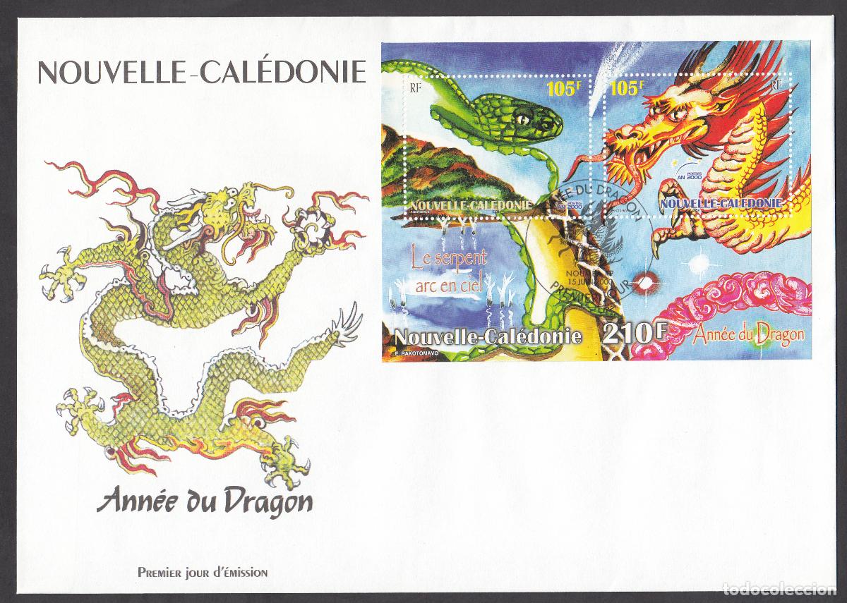 Briefmarken: Nueva Caledonia SPD FDC Yvert Hb 23 - A&ntilde;o del dragon serpiente 2000