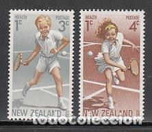 Selos: Nueva Zelanda - Correo 1972 Yvert 571/2 ** Mnh Deportes. Tenis
