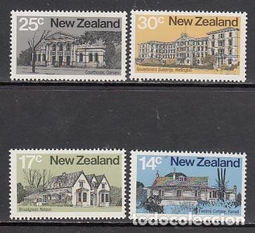 Selos: Nueva Zelanda - Correo 1980 Yvert 766/9 ** Mnh Arquitectura