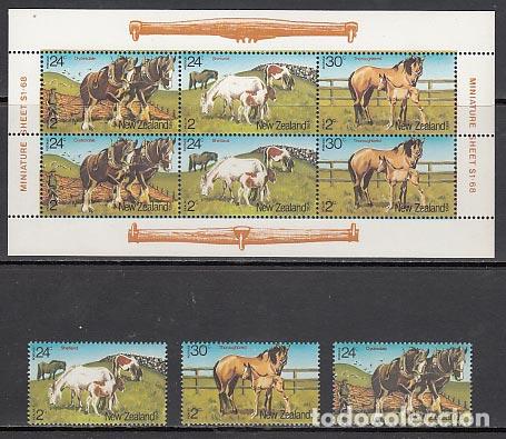 Selos: Nueva Zelanda - Correo 1984 Yvert 876/8+H,50 ** Mnh Fauna