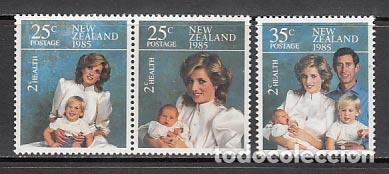 Selos: Nueva Zelanda - Correo 1985 Yvert 903/5 ** Mnh Personaje. Lady Diana