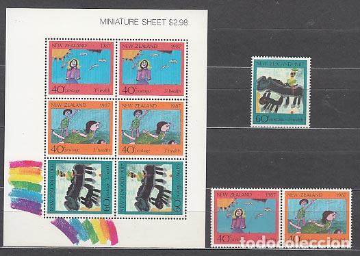 Selos: Nueva Zelanda - Correo 1987 Yvert 964/6+H,60 ** Mnh
