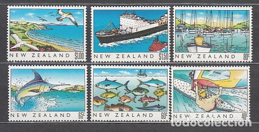Selos: Nueva Zelanda - Correo 1989 Yvert 1045/50 ** Mnh Barcos. Peces