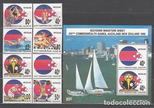 Selos: Nueva Zelanda - Correo 1989 Yvert 1051/8+H,70/1 ** Mnh Deportes