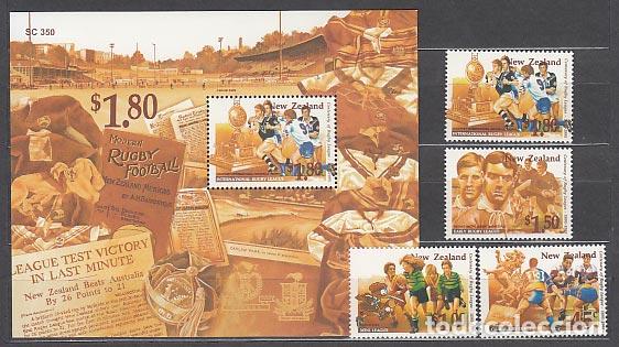 Stamps: Nueva Zelanda - Correo 1995 Yvert 1373/6+H,102 ** Mnh Deportes