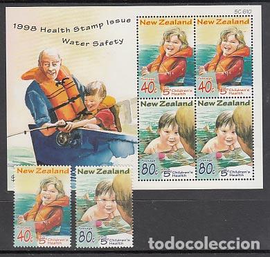 Stamps: Nueva Zelanda - Correo 1998 Yvert 1624/5+H,123 ** Mnh