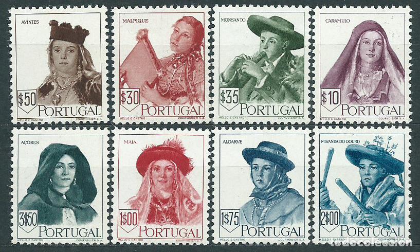 Francobolli: Portugal - Correo 1947 Yvert 688/95 * Mh Sombreros Regionales