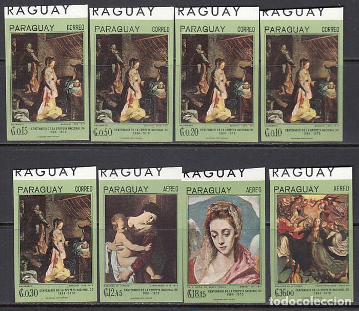 Stamps: Paraguay - Correo 1967 Yvert 890/4+A.462/4 sin dentar ** Mnh Pinturas