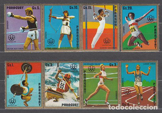 Stamps: Paraguay - Correo 1975 Yvert 1430/4+A.705/7 ** Mnh Deportes. Olimpiadas de Montr