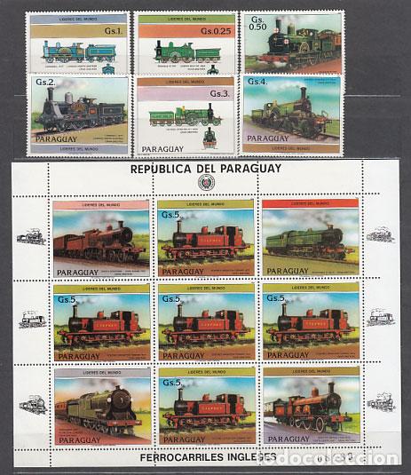 Stamps: Paraguay - Correo 1984 Yvert 2108/13+2114a ** Mnh Trenes