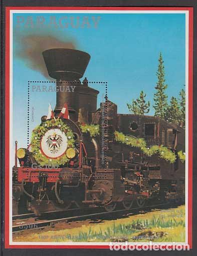 Sellos: Paraguay - Hojas n&ordm; Michel 447 ** Mnh Trenes