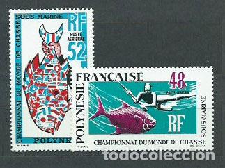 Briefmarken: Polinesia - Aereo Yvert 29/30 ** Mnh Pesca Submarina