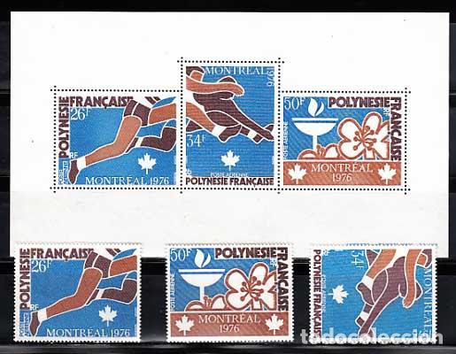 Briefmarken: Polinesia - Aereo Yvert 110/2+H.3 ** Mnh Deportes. Olimpiadas de Montreal