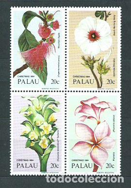 Selos: Palau - Correo 1984 Yvert 57/60 ** Mnh Navidad. Flores