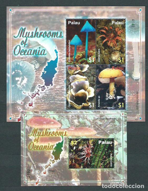 Stamps: Palau - Correo 2007 Yvert 2279/82+H 201 ** Mnh Flora. Setas