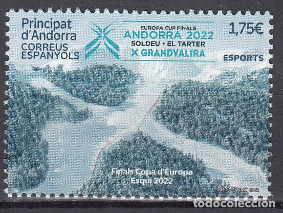 Sellos: Andorra Espa&ntilde;ola Correo 2022 Edifil 524 ** Mnh Deportes esqui