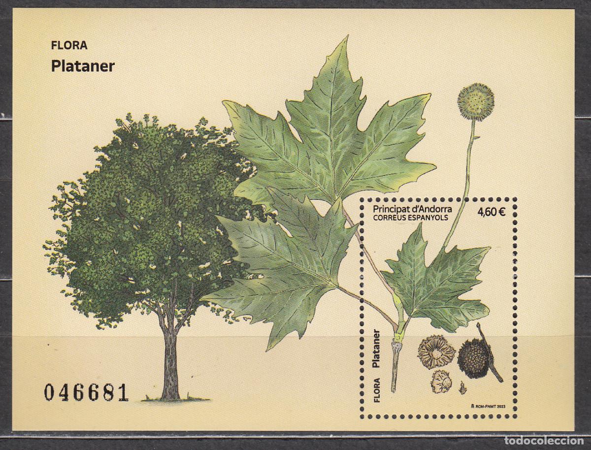 Sellos: Andorra Espa&ntilde;ola Correo 2023 Edifil 545 ** Mnh Plataner - Flora