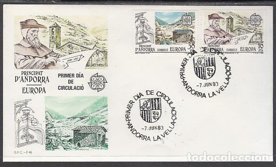 Sellos: Andorra Espa&ntilde;ola Sobres 1&ordm; D&iacute;a 1983 Edifil 168/9
