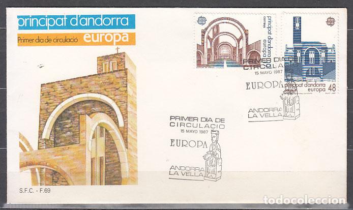 Sellos: Andorra Espa&ntilde;ola Sobres 1&ordm; D&iacute;a 1987 Edifil 196/7
