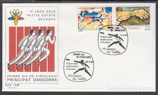 Sellos: Andorra Espa&ntilde;ola Sobres 1&ordm; D&iacute;a 1991 Edifil 223/4