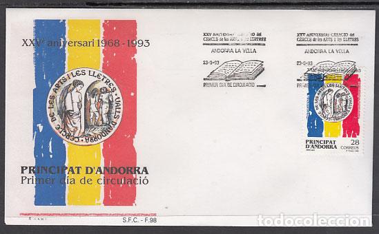 Sellos: Andorra Espa&ntilde;ola Sobres 1&ordm; D&iacute;a 1993 Edifil 238