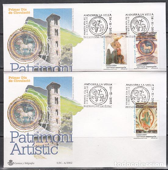 Sellos: Andorra Espa&ntilde;ola Sobres 1&ordm; D&iacute;a 2002 Edifil 301/3