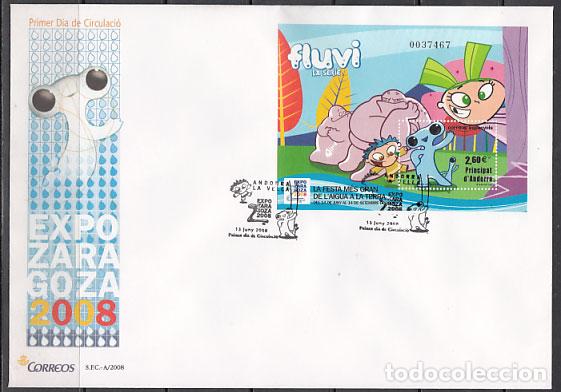 Sellos: Andorra Espa&ntilde;ola Sobres 1&ordm; D&iacute;a 2008 Edifil 357