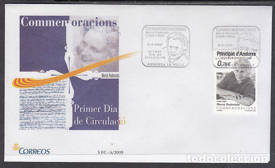 Sellos: Andorra Espa&ntilde;ola Sobres 1&ordm; D&iacute;a 2009 Edifil 364