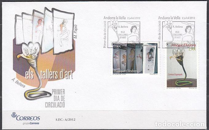 Sellos: Andorra Espa&ntilde;ola Sobres 1&ordm; D&iacute;a 2012 Edifil 396/7
