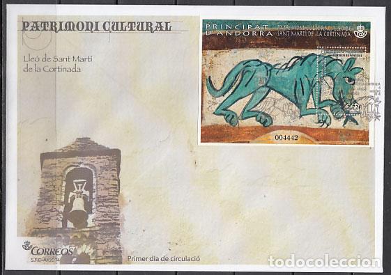 Sellos: Andorra Espa&ntilde;ola Sobres 1&ordm; D&iacute;a 2014 Edifil 424