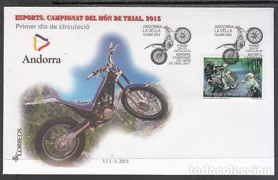 Sellos: Andorra Espa&ntilde;ola Sobres 1&ordm; D&iacute;a 2015 Edifil 432