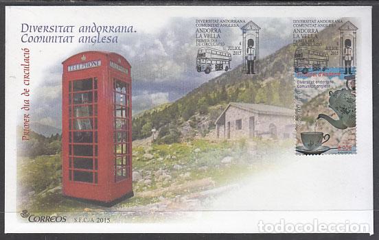 Sellos: Andorra Espa&ntilde;ola Sobres 1&ordm; D&iacute;a 2015 Edifil 433