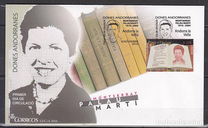 Sellos: Andorra Espa&ntilde;ola Sobres 1&ordm; D&iacute;a 2016 Edifil 450