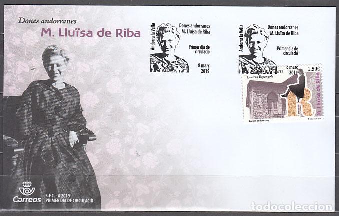 Sellos: Andorra Espa&ntilde;ola Sobres 1&ordm; D&iacute;a 2019 Edifil 481