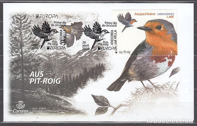 Sellos: Andorra Espa&ntilde;ola Sobres 1&ordm; D&iacute;a 2019 Edifil 482