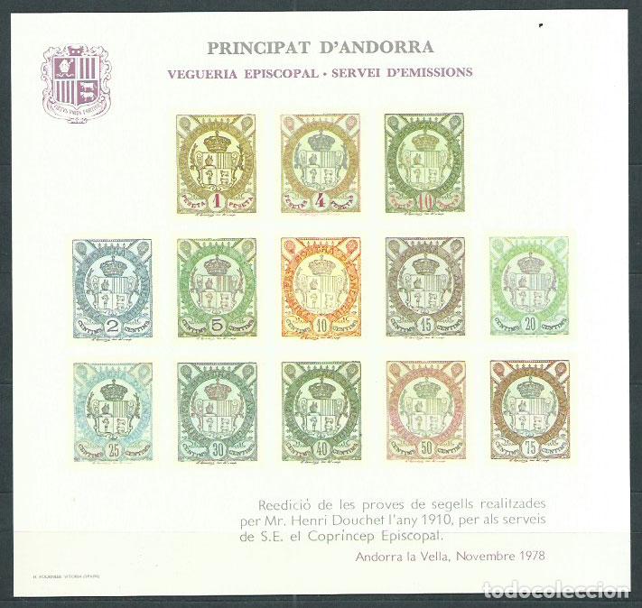 Sellos: Andorra Espa&ntilde;ola Vegueria Edifil 1 ** Pruebas Douchet