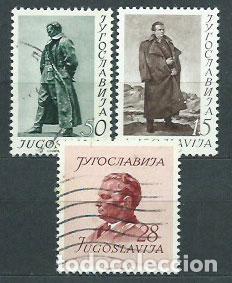 Sellos: Yugoslavia - Correo 1952 Yvert 607/9 usado Mariscal Tito