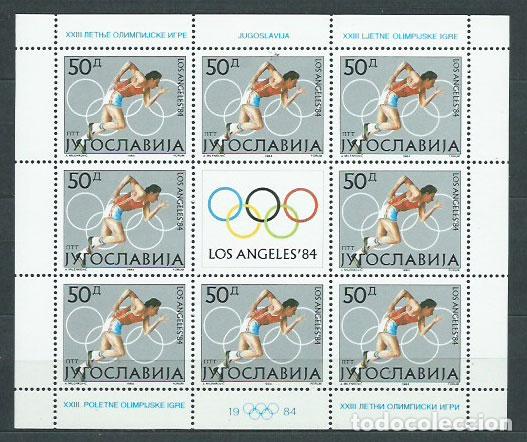 Selos: Yugoslavia - Correo 1984 Yvert 1928/31 Pliego ** Mnh Olimpiadas de los Angeles