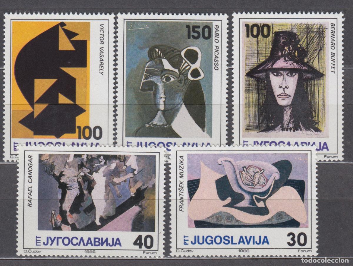 Selos: Yugoslavia Correo 1986 Yvert 2080/84 ** Mnh Pinturas