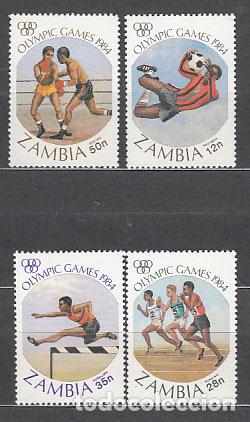 Selos: Zambia - Correo Yvert 302/5 ** Mnh Olimpiadas de los Angeles